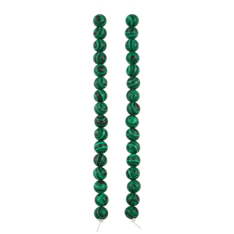 Green Reconstituted Dyed Stone Round Beads by Bead Landing