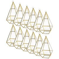 12 Pack: 9.5" Gold Triangle Glass Terrarium by Ashland™