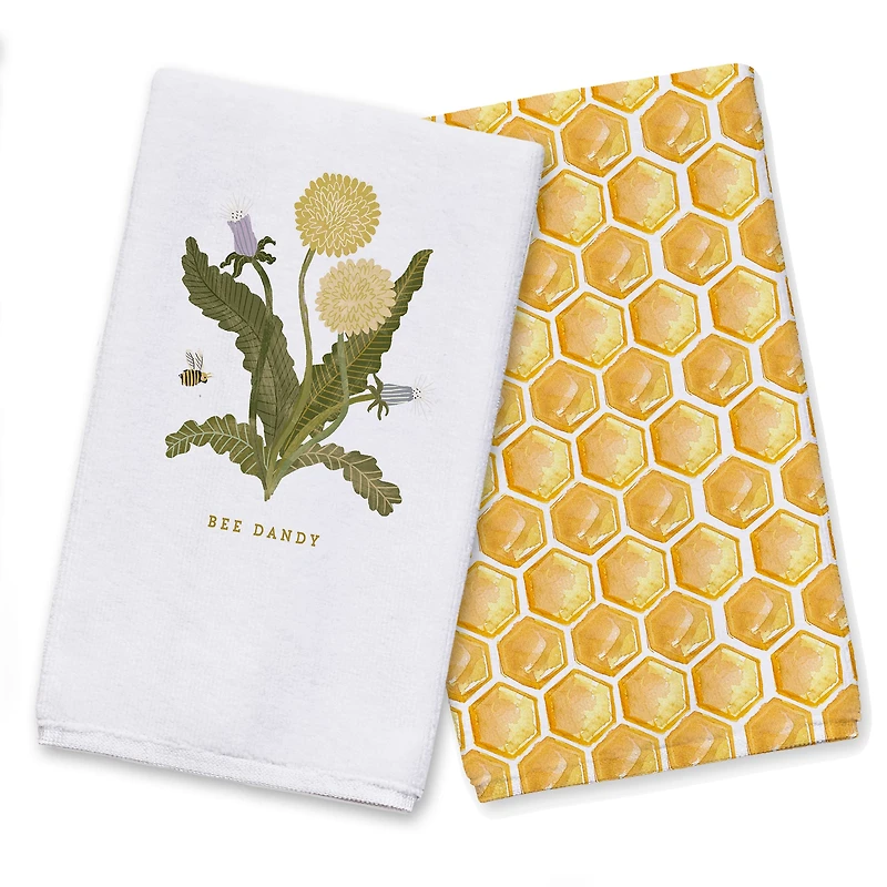 Bee Dandy Dandelion 16" x 25" Tea Towel Set of 2