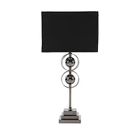 25" Black Metal Modern Table Lamp, 2ct.