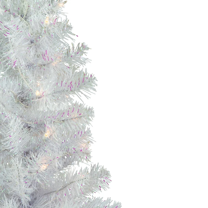 3ft. Pre-lit White Rockport Pine Artificial Christmas Tree, Clear Lights