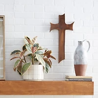 Brown Teak Wood Eclectic Style Wall Decor 20" x 10" x 1"