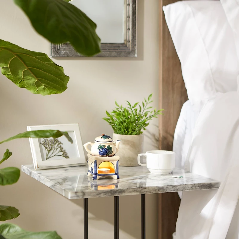 Porcelain Teapot Stovetop Candle Oil Warmer 3.87" x 3.12" x 5.37