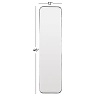 Black Iron Contemporary Wall Mirror, 48" x 12" x 2"