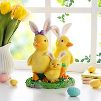 Glitzhome® 11.5" Easter Resin Duck Family Table Decor