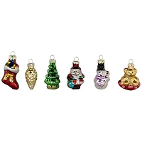 Holiday Favorites Glass Christmas Ornaments - 2.25" - Set of 6