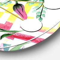 Designart 'Floral Botanical Retro Xi Mid-Century Modern Wall Clock