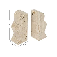 Hello Honey® 6" Natural Travertine Wave Bookends Set