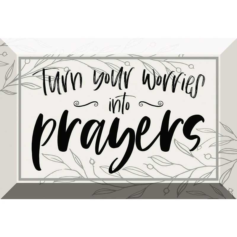 Turn Your Worries Glass Plaque with Easel
