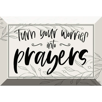 Turn Your Worries Glass Plaque with Easel