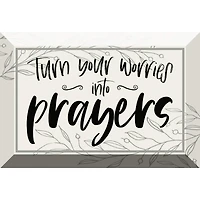 Turn Your Worries Glass Plaque with Easel