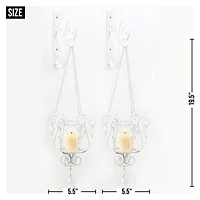 19.5" Bedazzling Pendant Candle Wall Sconce, 2ct.