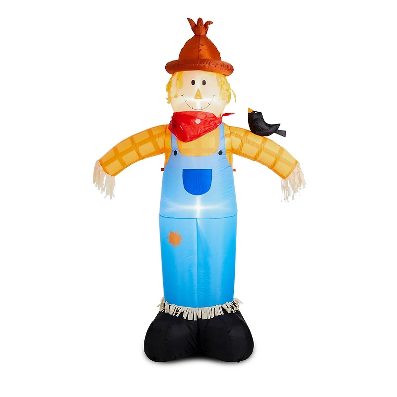 Glitzhome® 9ft. Lighted Inflatable Scarecrow Décor