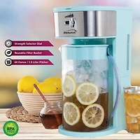 Brentwood 64oz. Blue Iced Tea and Coffee Maker