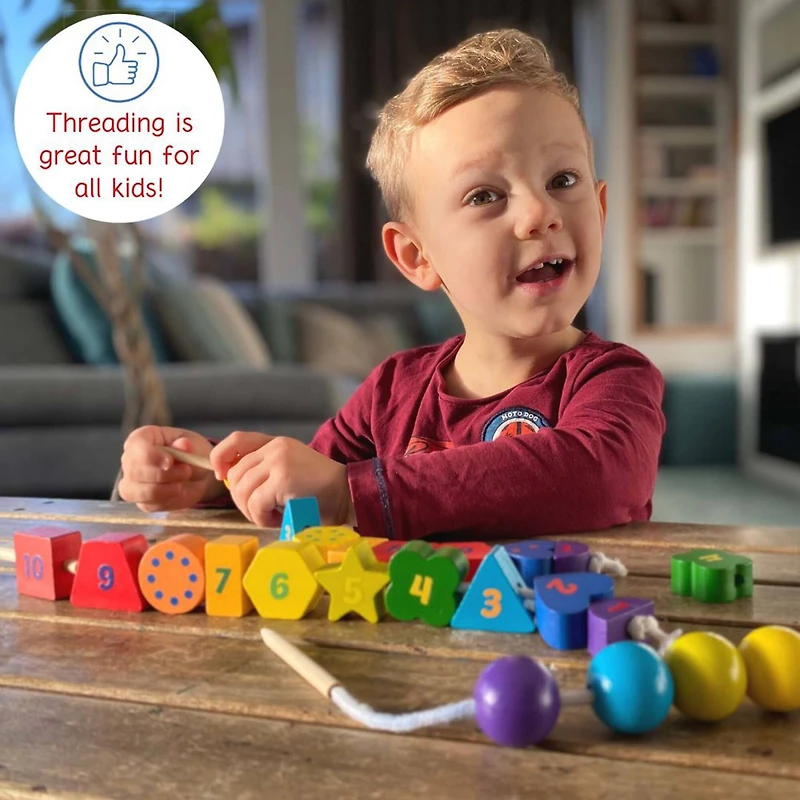 Extasticks Threading Lino Wooden Lacing Beads