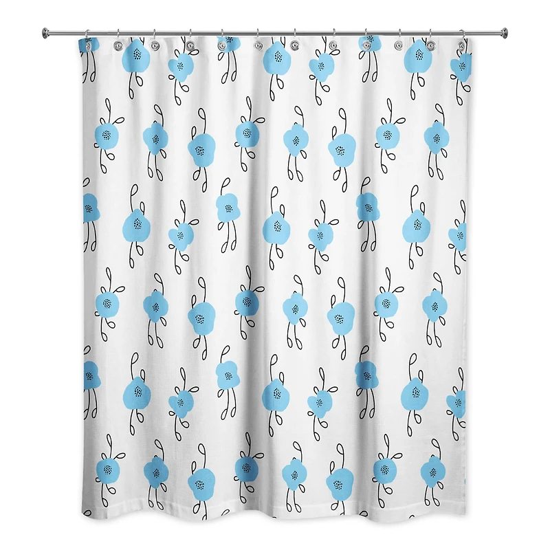 Blue Blooms 71" x 74" Shower Curtain