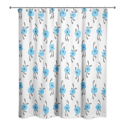 Blue Blooms 71" x 74" Shower Curtain