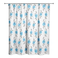 Blue Blooms 71" x 74" Shower Curtain