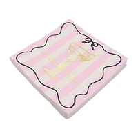 24 Packs: 20 ct. (480 total) Pink Stripes Tini Bit Older Paper Beverage Napkins by Celebrate It™
