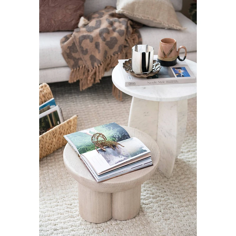 Hello Honey® Tan Rustic Round Magnesia Three-Legged Stool