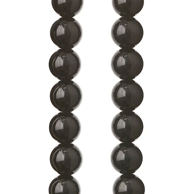 12 Pack: Black Jasper Round Beads, 10mm by Bead Landing™