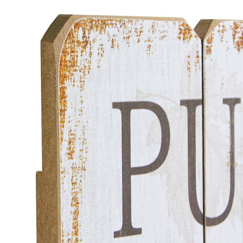 23.5" Whitewashed Pumpkin Spice Everything Nice Fall Wooden Hanging Wall Sign