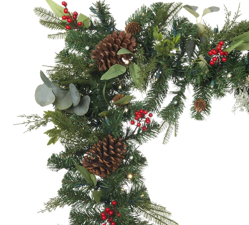 9ft. Pre-Lit LED Christmas Woods Artificial Garland