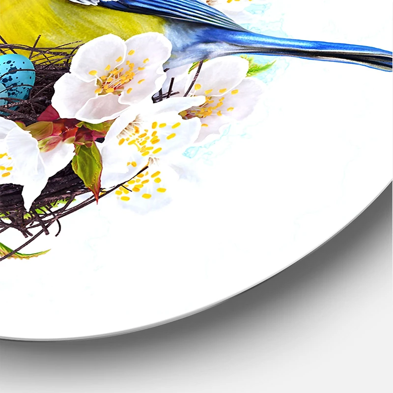 Designart - Two Tit Birds Sitting Near The Nest With Eggs I