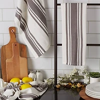 DII® Gray Chef Stripe Dish Towels, 3ct.