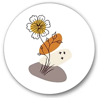 Designart - Abstract Flowers On Minimal Shapes I