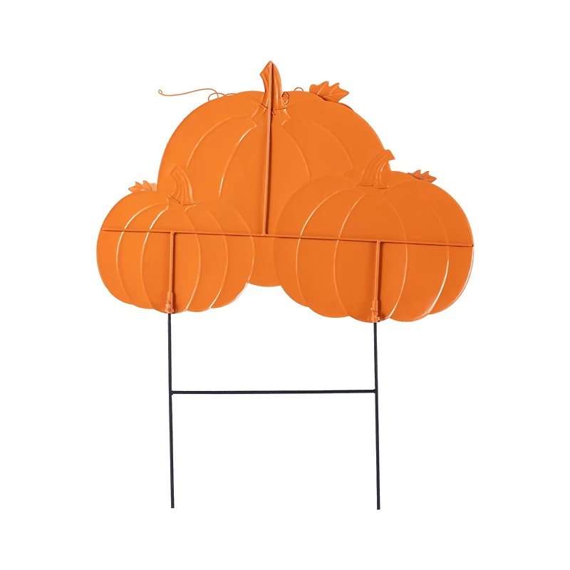 Glitzhome® 23.75" Fall Metal Stacked Pumpkin Yard Stake