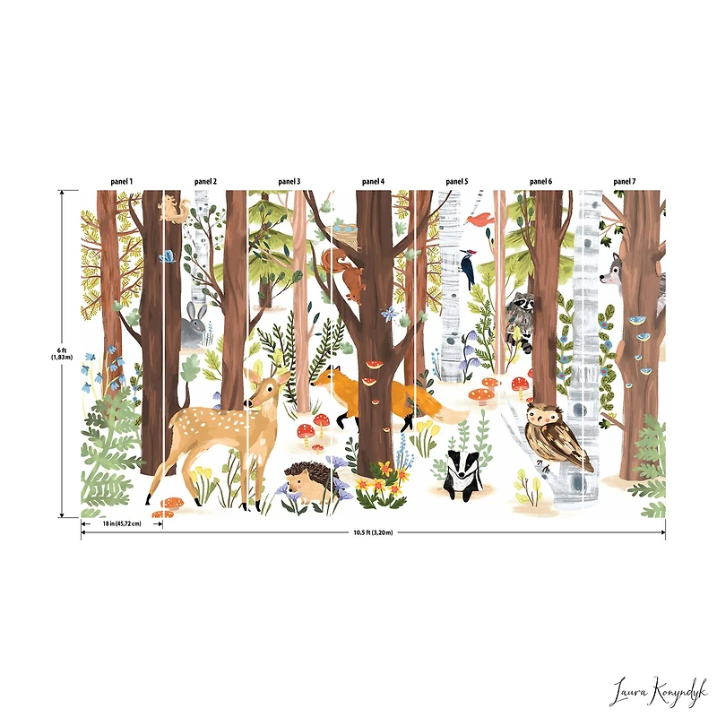 RoomMates Forest Animal Hide & Seek Peel & Stick Wall Mural