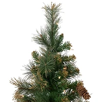 4.5ft. Pre-Lit Yorkshire Pine Pencil Artificial Christmas Tree, Clear Lights