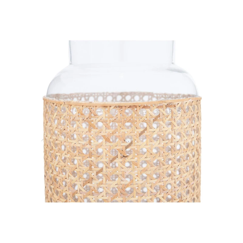 Hello Honey® Bloomingville Clear Glass Vase with Woven Natural Cane Sleeve