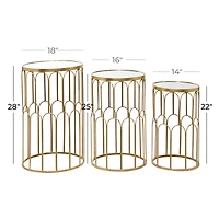 Gold Metal Glam Accent Table Set