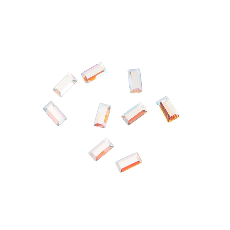 3.7mm Crystal AB Baguette Glue-On Austrian Crystals by Bead Landing™, 10ct.