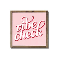 Vibe Check Script 9.5" x 9.5" Framed Wood Plaque