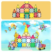 PicassoTiles 61-Piece Magnetic Tile Set with Windows & Doors