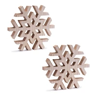 12" Natural Wood Snowflakes, 2ct.