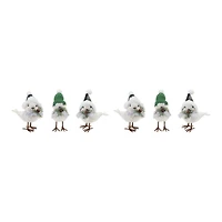 Winter Bird with Hat & Pine Accent Set, 7", 7.5" & 8"