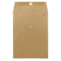 JAM Paper 9" x 12" Brown Kraft Booklet Envelopes with Button & String Closure, 25ct.