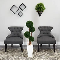 4ft. UV Resistant Boxwood Artificial Topiary Tree in Planter