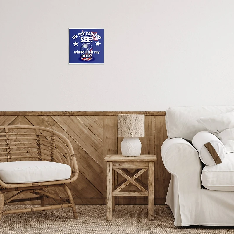 Stupell Industries Funny Patriotic Beer Wall Plaque Art