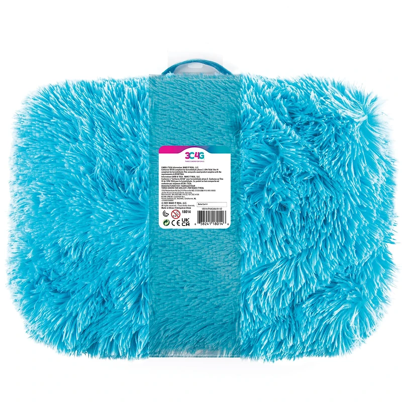 Make It Real™ 3C4G 12" x 17" Purple & Teal Celestial Deluxe Fur Lap Desk