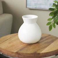 8" White Speckled Ceramic Minimalistic Vase