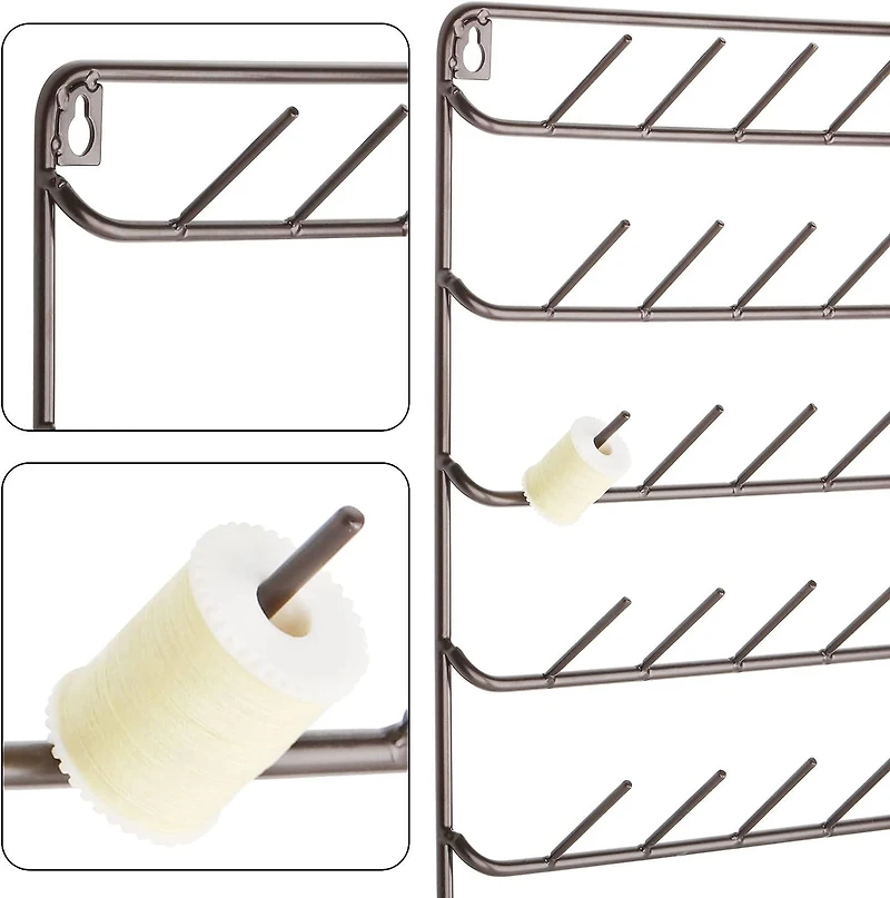 NEX™ Brown 54-Spool Wall-Mounted Sewing Thread Rack, 4ct.