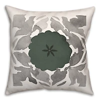 Gray & Green Medallion Throw Pillow