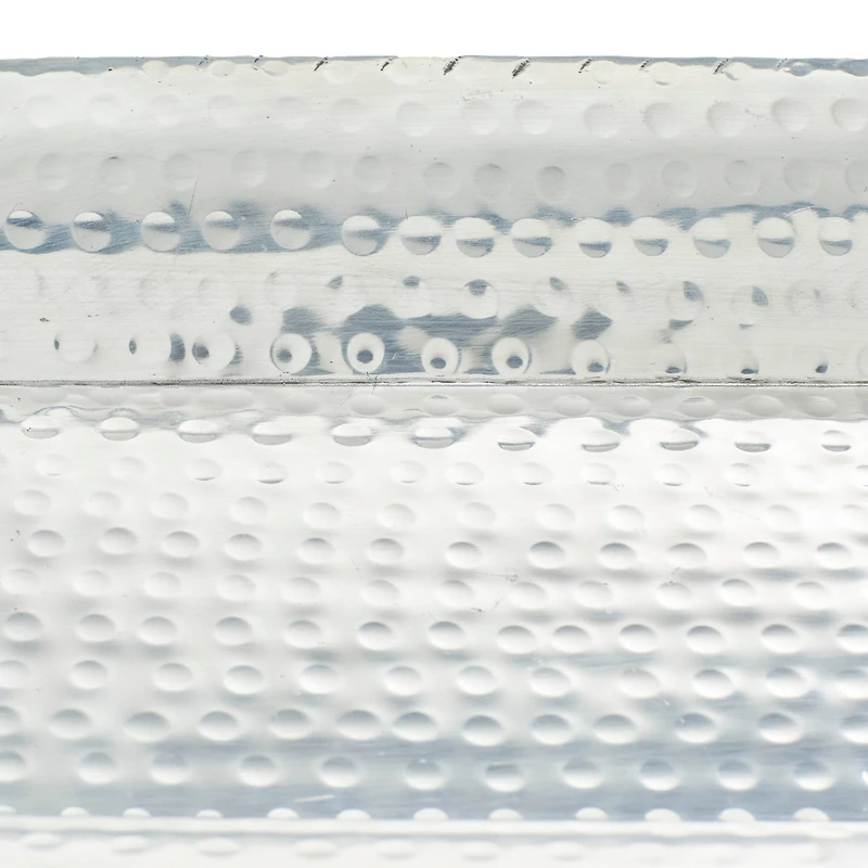 Metallic Silver Aluminum Traditional Tray Set