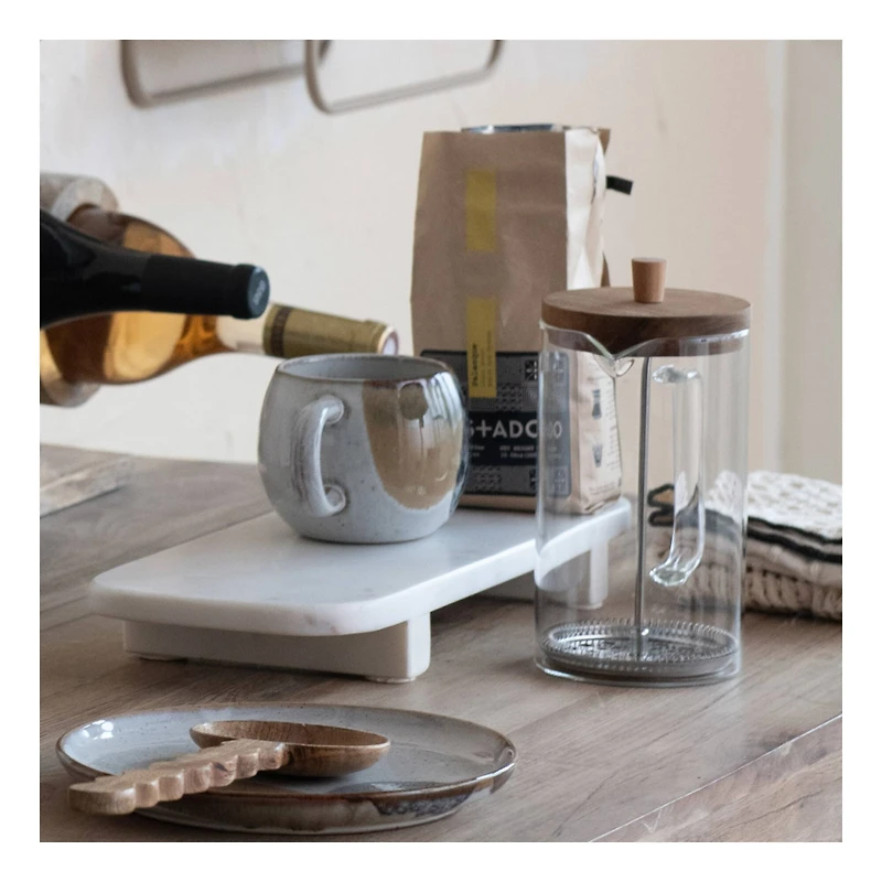 Hello Honey® 15" White Marble Footed Serving Pedestal