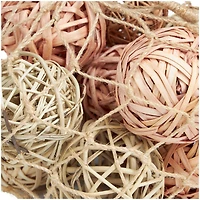 Light Brown Dried Plant Handmade Orbs & Vase Filler with Fishnet Bag Set